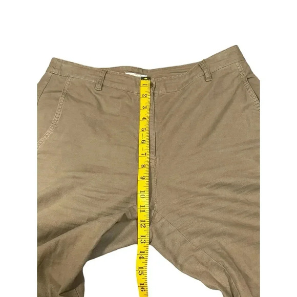 Eileen Fisher Khaki Cotton Hemp Stretch Tapered Relaxed Boho Pant Size 6 - Picture 7 of 9